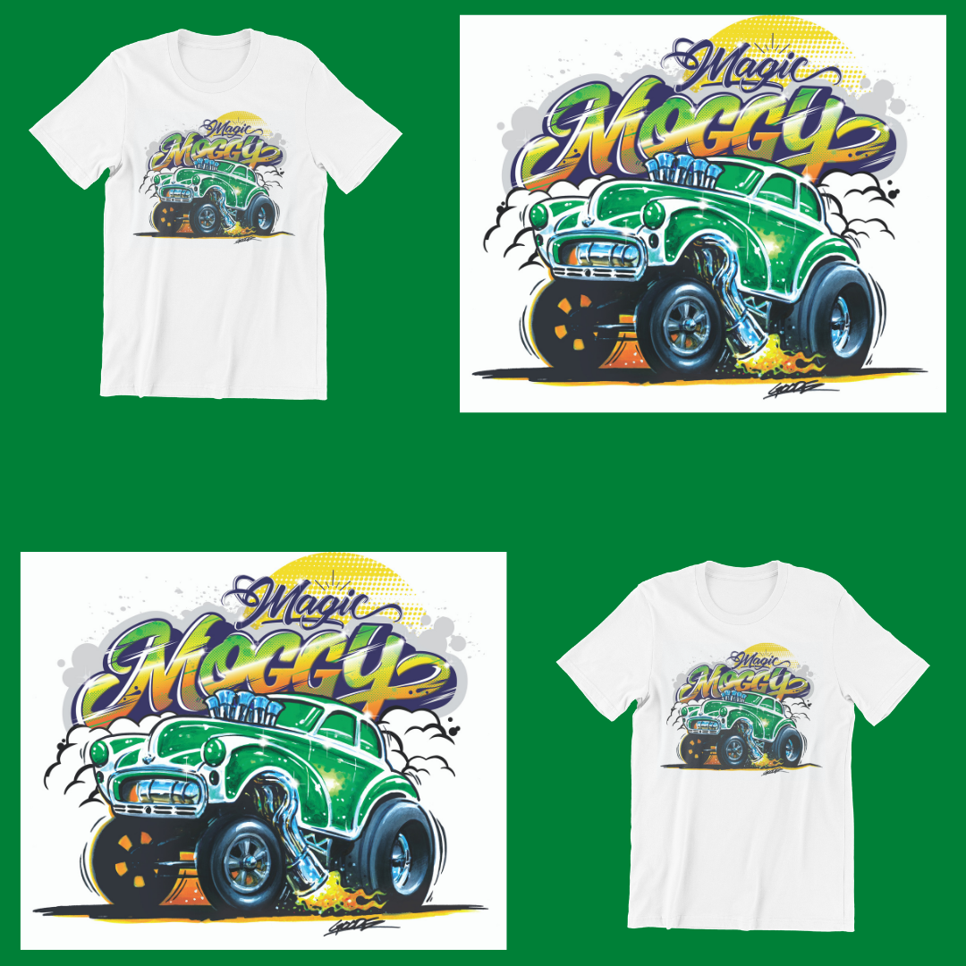 Green Monster Yellow Hot Rod T Shirt