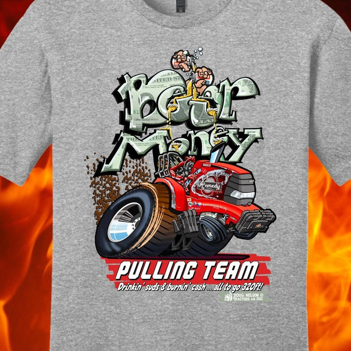 BEER MONEY PULLING TEAM SPORT GRAY TEES