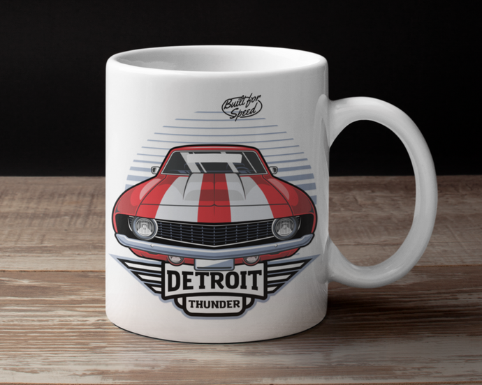 Detroit Thunder Muscle (red) Coffee Cup