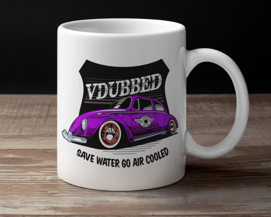 VDUBBED...SAVE WATER GO AIR COOLED CUP...purple