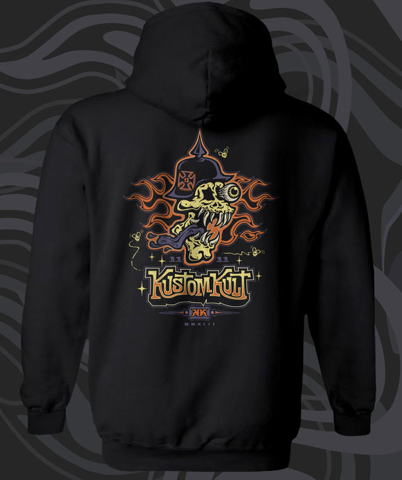 VON SKULLY OCTANE ORANGE HOODIE