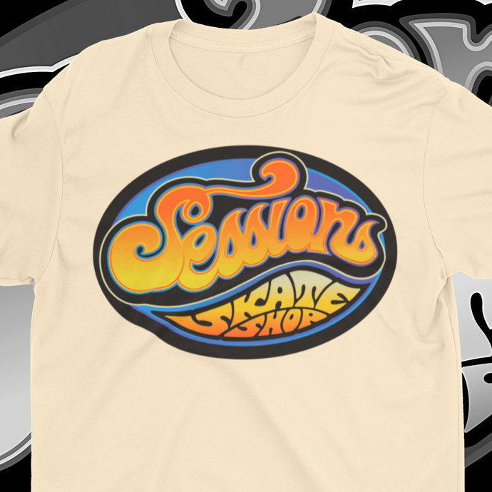 SESSIONS SKATE SHOP LOGO on NATURAL