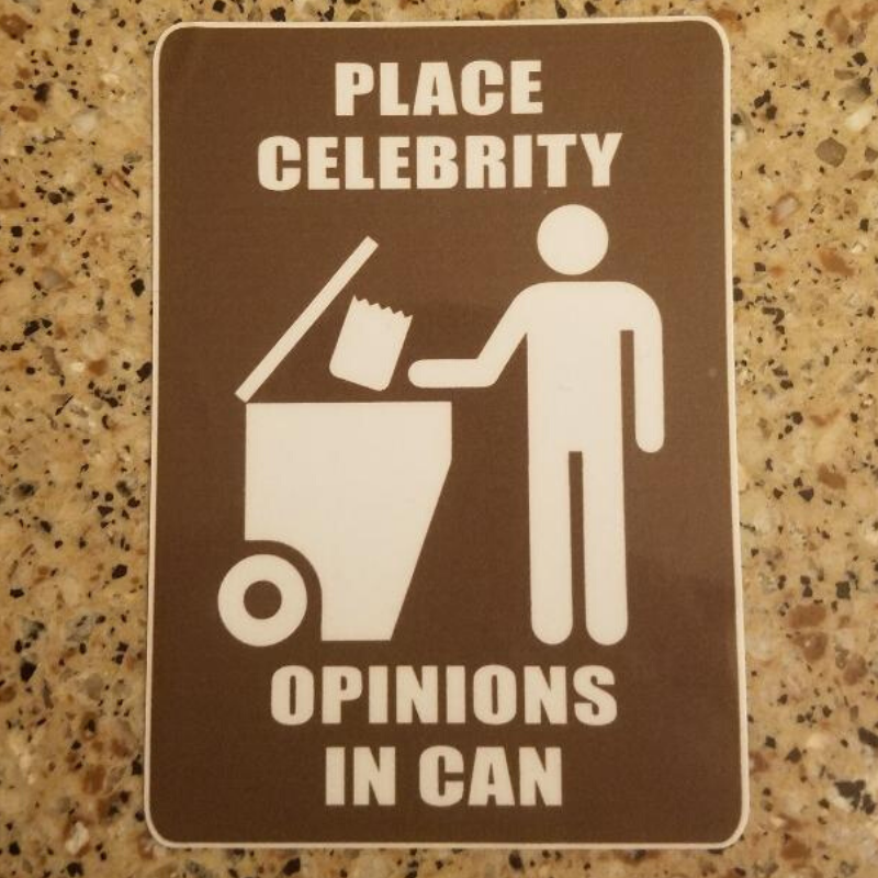 PLACE CELEBRITY OPINIONS IN CAN