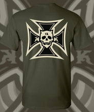 Load image into Gallery viewer, IRON KROSS...BLACK AND BONE ON MILITARY GREEN