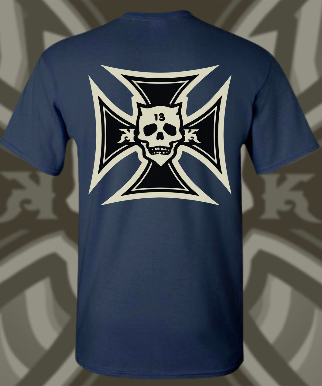 IRON KROSS...BLACK AND BONE ON BLUE